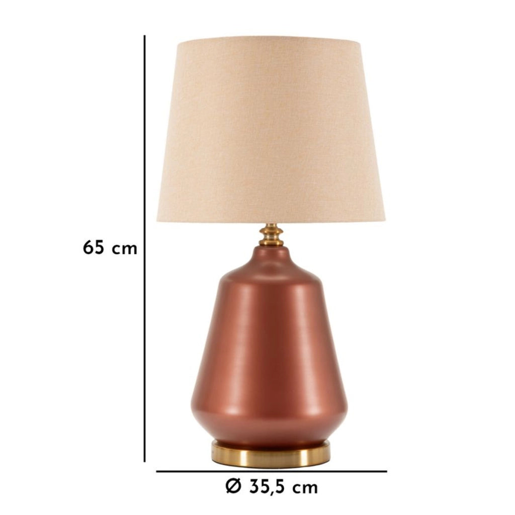 Lampada da Tavolo VKH728, Marrone, Vetro, 65x35,5x35,5 cm