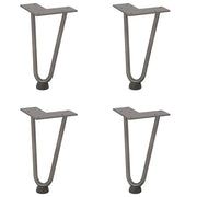 Gambe a forcina per tavolino 4 pz in acciaio naturale 20 cm in acciaio massiccio 4012415
