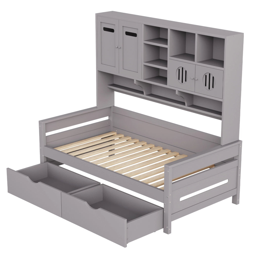 Letto multifunzione con contenitore e cassetti