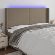 Testiera a LED-Testata con LED Tortora 203x16x118/128 cm in Tessuto 609579