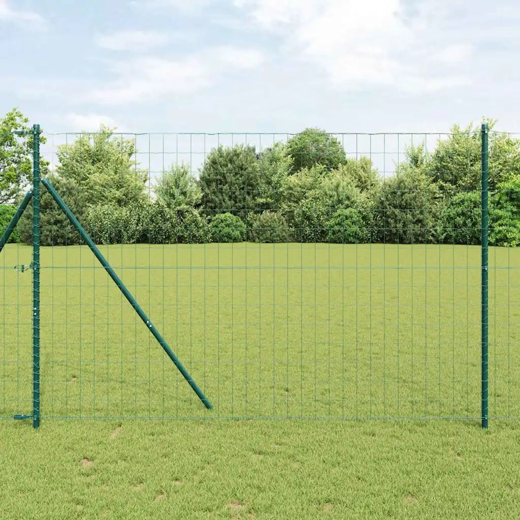 Recinzione da Giardino | Recinzione con Posto Verde 1,5 x 10 m Acciaio e PVC