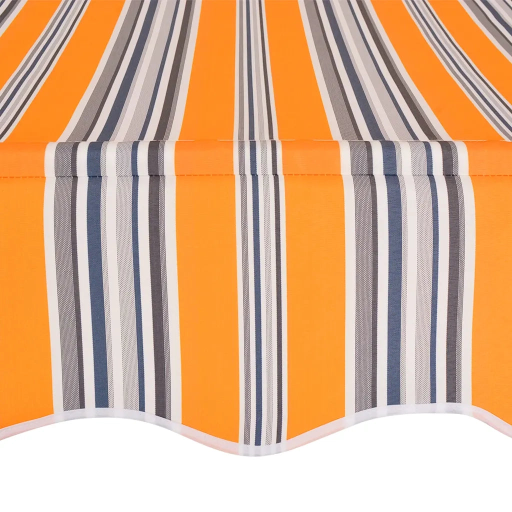 Tenda da Sole Retrattile Manuale 400 cm a Strisce Blu e Gialle