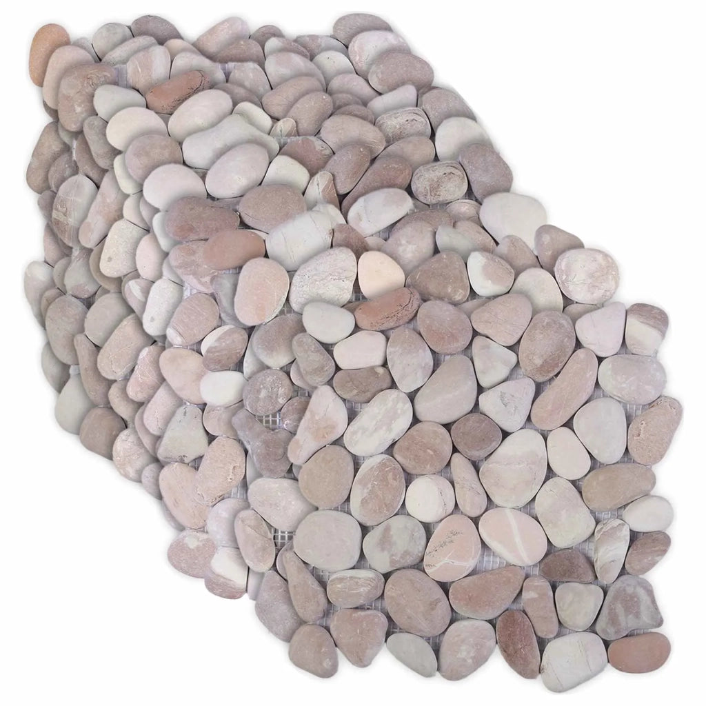 Pavimenti in ciottoli Beige e Rosa Pallido 30 x 30 cm 42033531