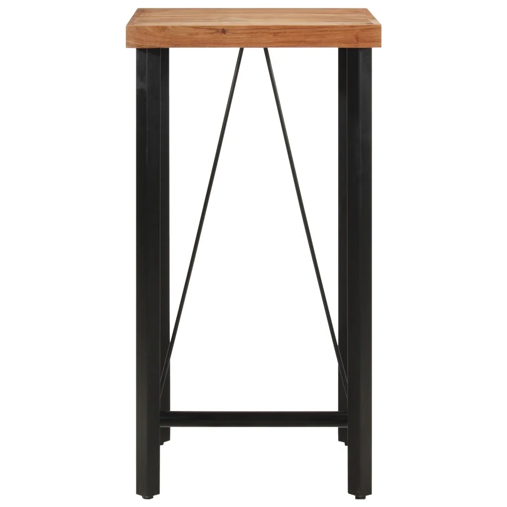 Tavolino da Bar 55x55x107cm in Legno Massello di Acacia e Ferro