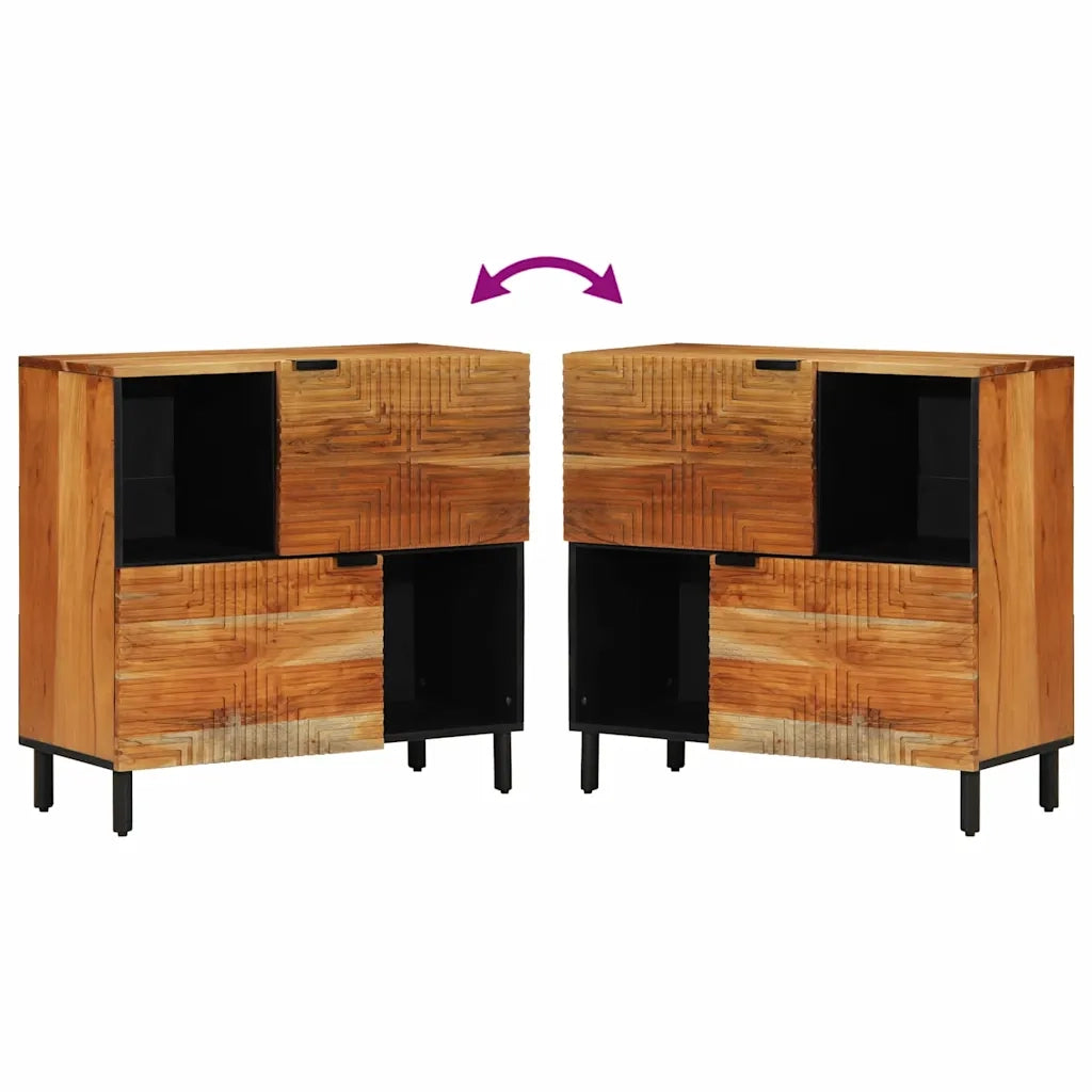 Credenza | Madia | Buffet da pranzo | Armadio da pranzo Marrone 80 x 33 x 75 cm Legno di mango massello