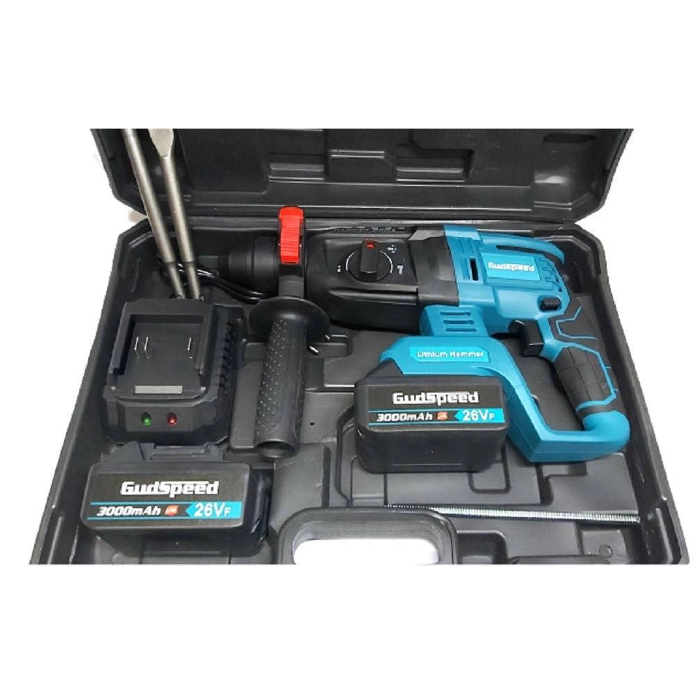 Trade Shop - Tassellatore A Batteria 2 Batterie Martello Demolitore Percussione Trapano Sds -