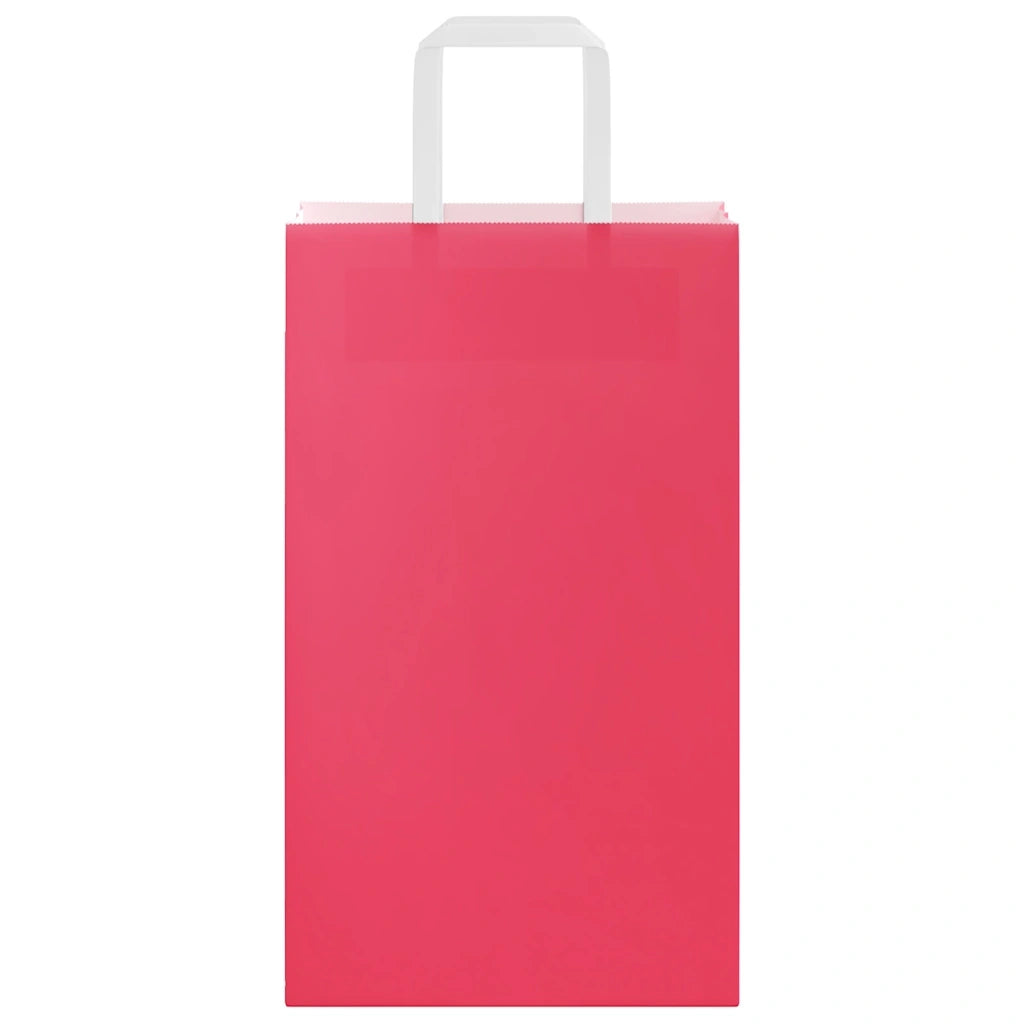 Sacchetti di Carta 250 pz con Manici Rosa 21x11x36 cm