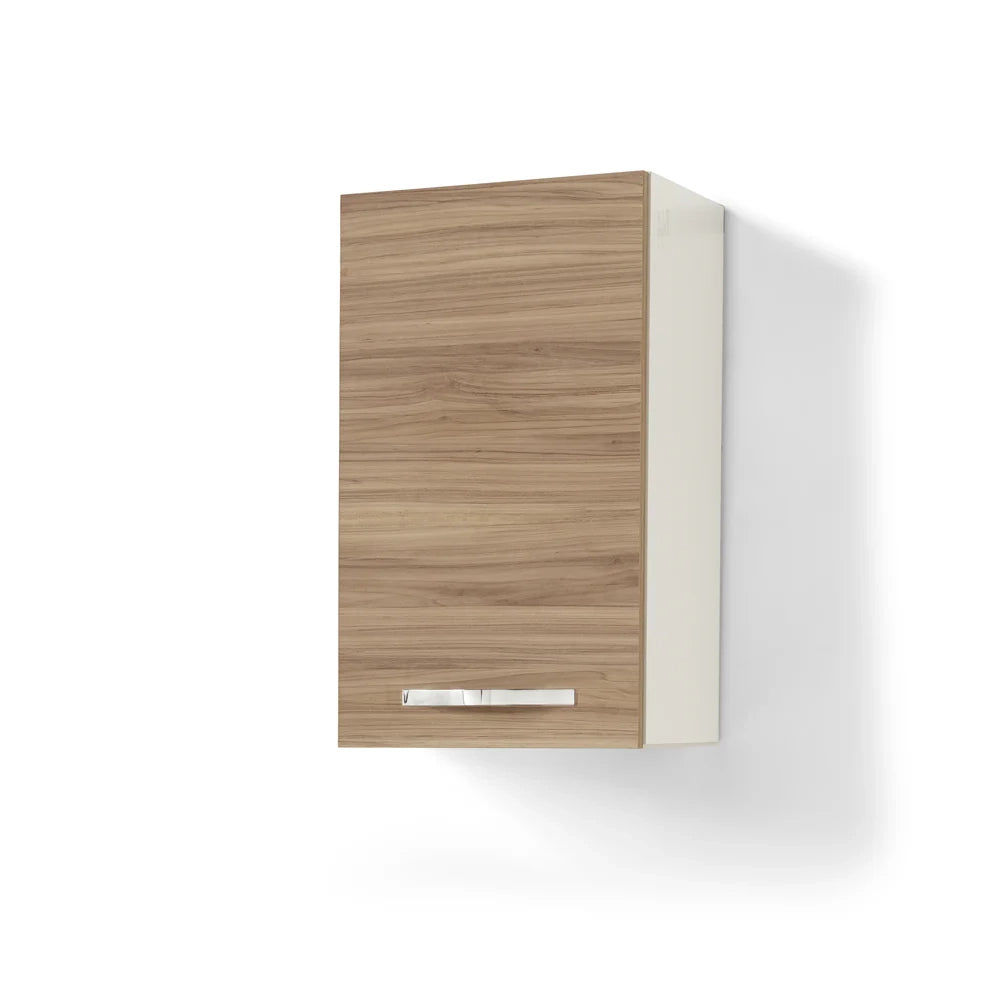 Pensile per cucina componibile da 40 cm con 1 anta linea MAKA, realizzata in legno 100% MADE IN ITALY, colore Noce, Apertura Dx