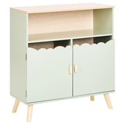 Credenza con motivo a casetta per la camera dei bambini in MDF di pino verde chiaro elemento per la cameretta