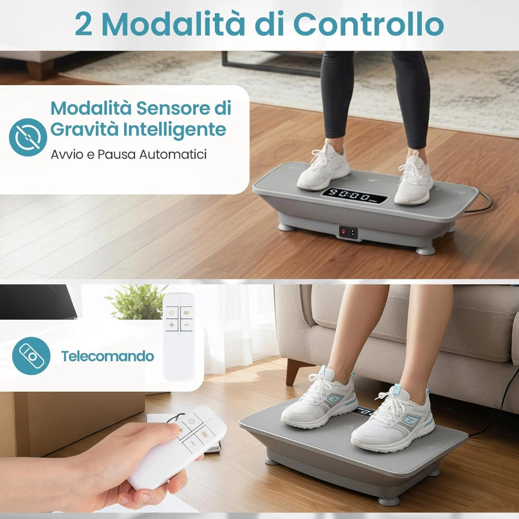 Pedana Vibrante per Casa, Piattaforma Fitness Oscillante con 10 Livelli di Velocità, Modalità Sensore di Gravità e Display LED, Pedana Oscillante per Gambe, Glutei e Addome