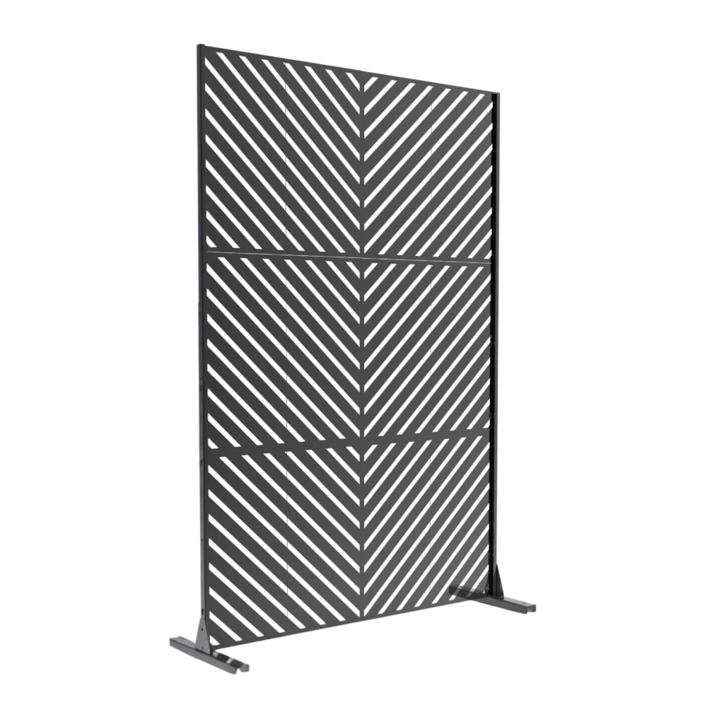 Pannello Divisorio Kekan con Struttura Decorativa in Acciaio 180 x 120 cm - Nero casa.pro