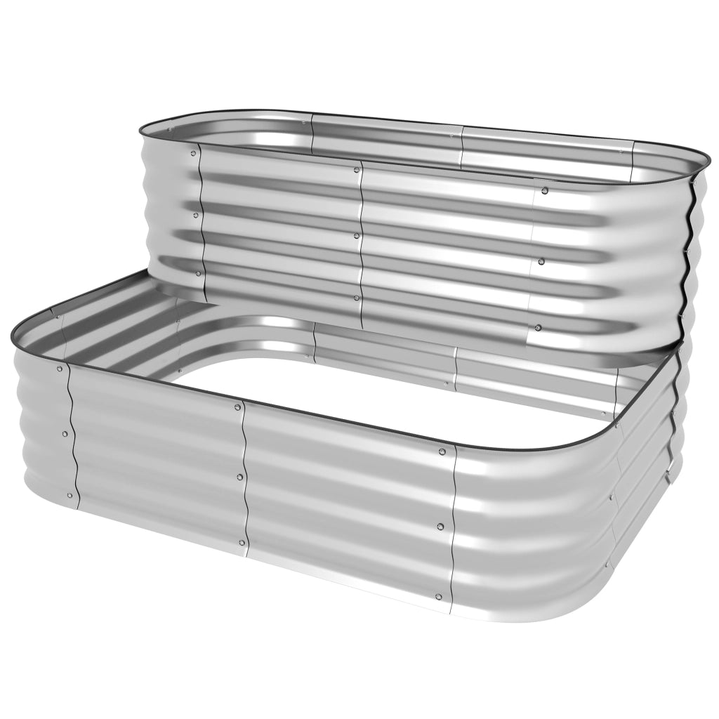 Hochbeet da giardino 2 piani in metallo ¨C zephmum ¨C 120x90x30cm colore argento
