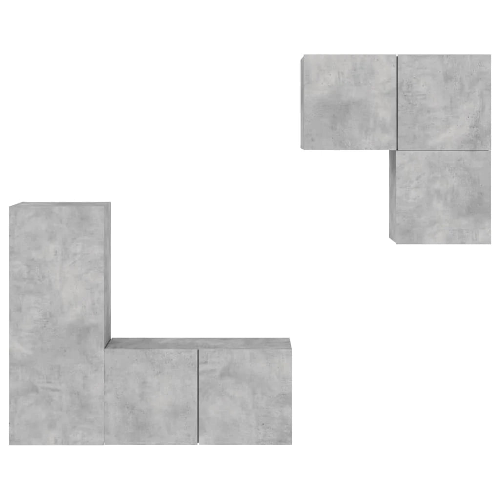 Mobile TV multimediale scaffale TV credenza mobile TV sala da pranzo soggiorno camera da letto 4 pezzi legno ingegnerizzato grigio 02_0029235