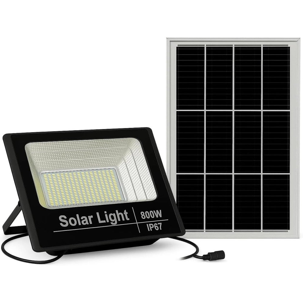 Trade Shop - Faretto Solare 800w Impermeabile Con Pannello Fotovoltaico E Telecomando -