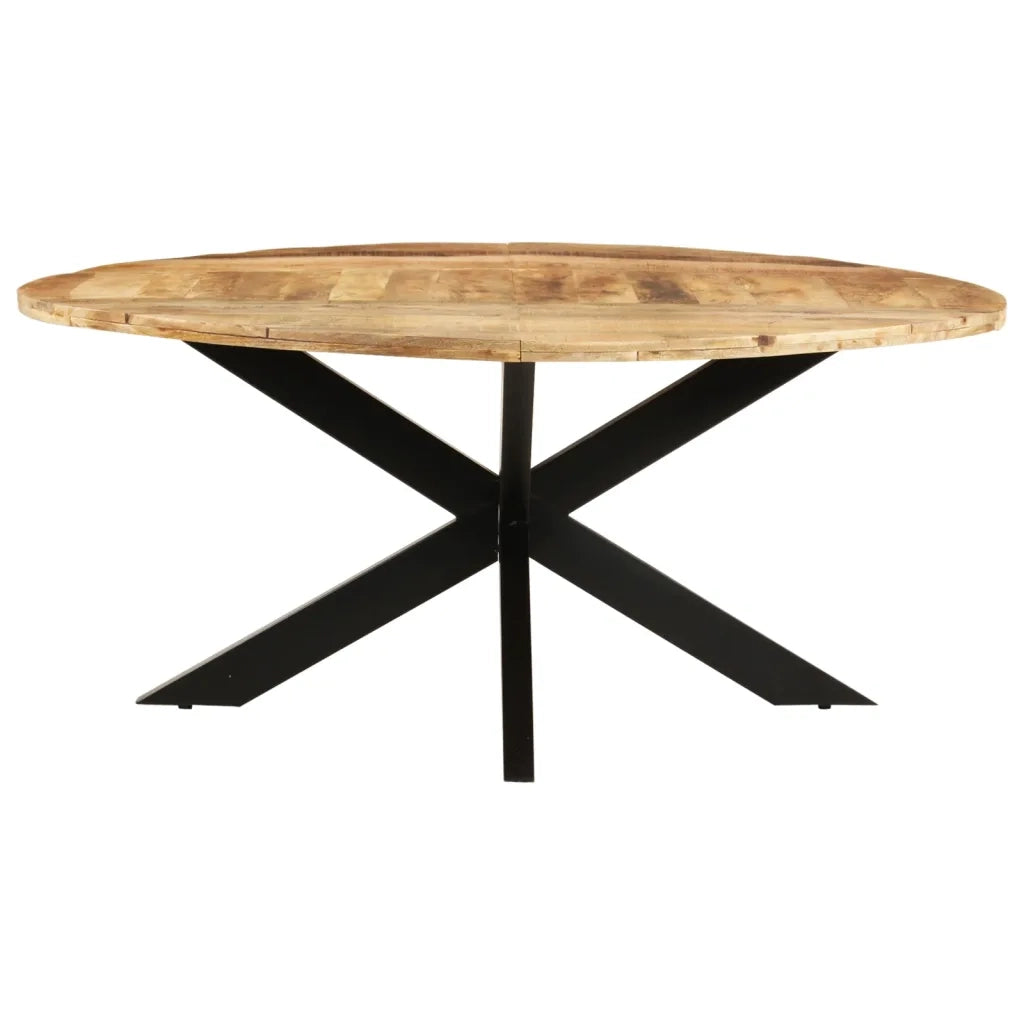 Tavolo da Pranzo Rotondo 175x75 cm in Massello di Mango Grezzo 321684