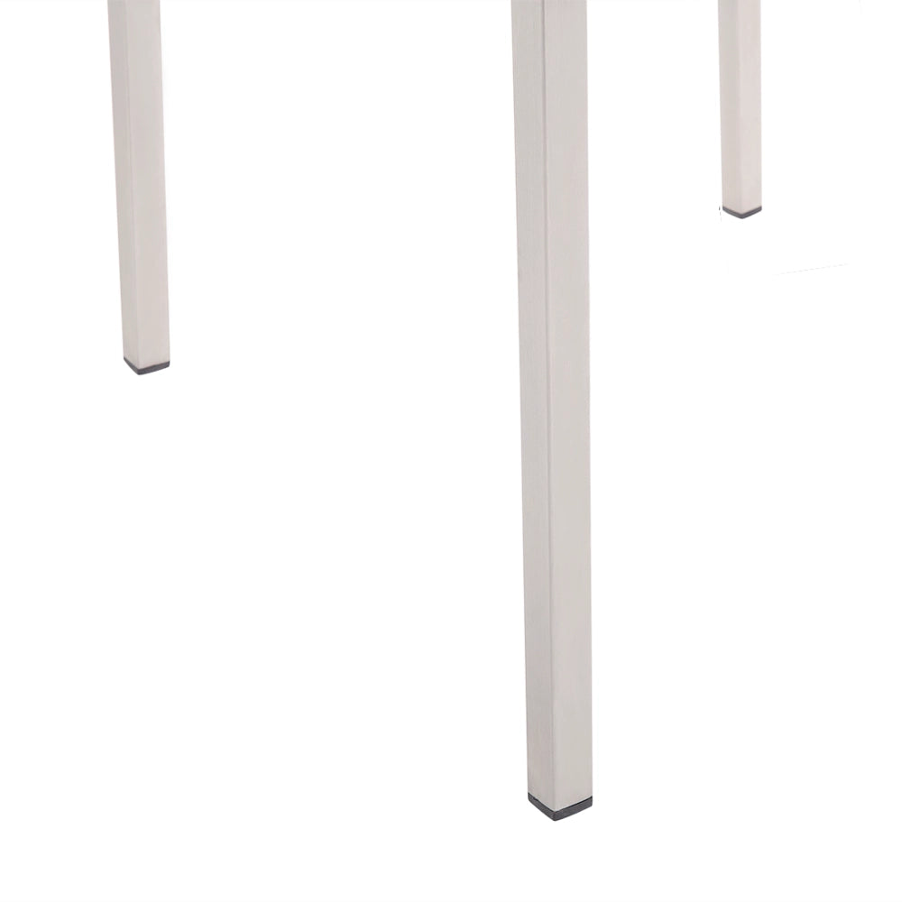 Set da Giardino Tavolo Piano Granito Grigio 6 Sedie Bianche 180 x 90 cm Giardino Terrazzo Balcone