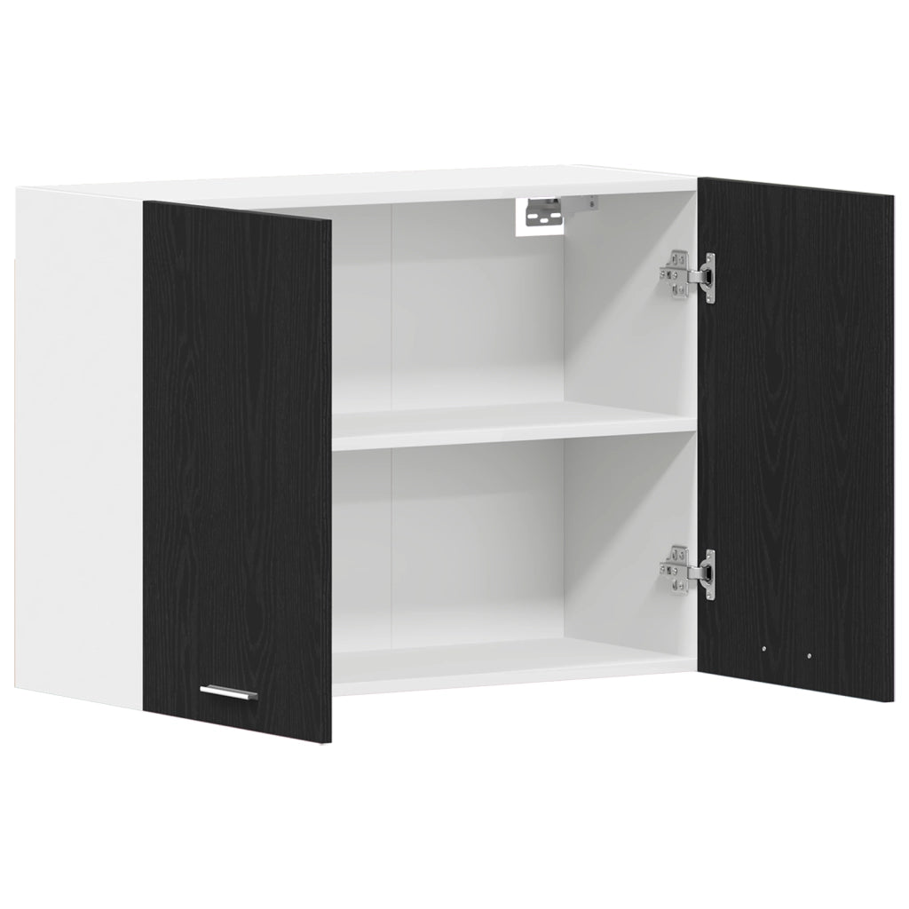 Cabinet Appeso in Rovere Nero - 80x31x60 cm - Realizzato in Legno Ingegnerizzato