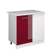Vicco Mobile ad angolo cucina Rosso lucido 86 cm , PL Marmo