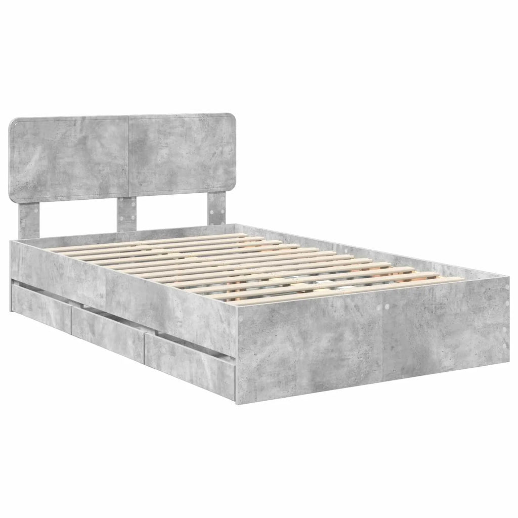 Struttura del letto con cassetto Grigio Cemento 120 x 190 cm 3412209