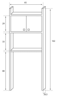 Scaffale Sopra Lavatrice Salvaspazio 65x162x26,5 cm in PVC Bianco