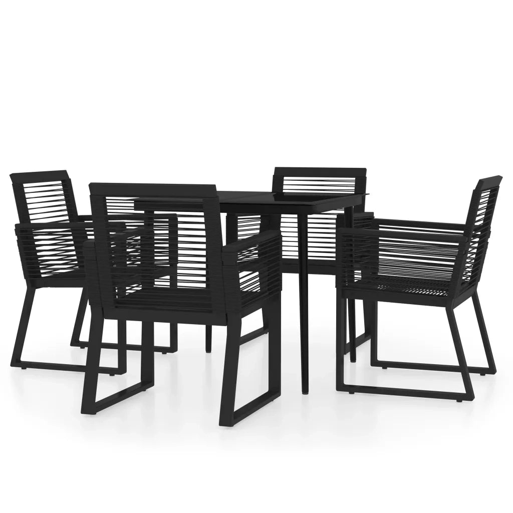 Set Mobili da Pranzo per Giardino 5 pz Nero cod mxl 46907