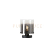 Lampada da tavolo Sweden 1Lt, metallo nero opaco con vetro sfumato fumè