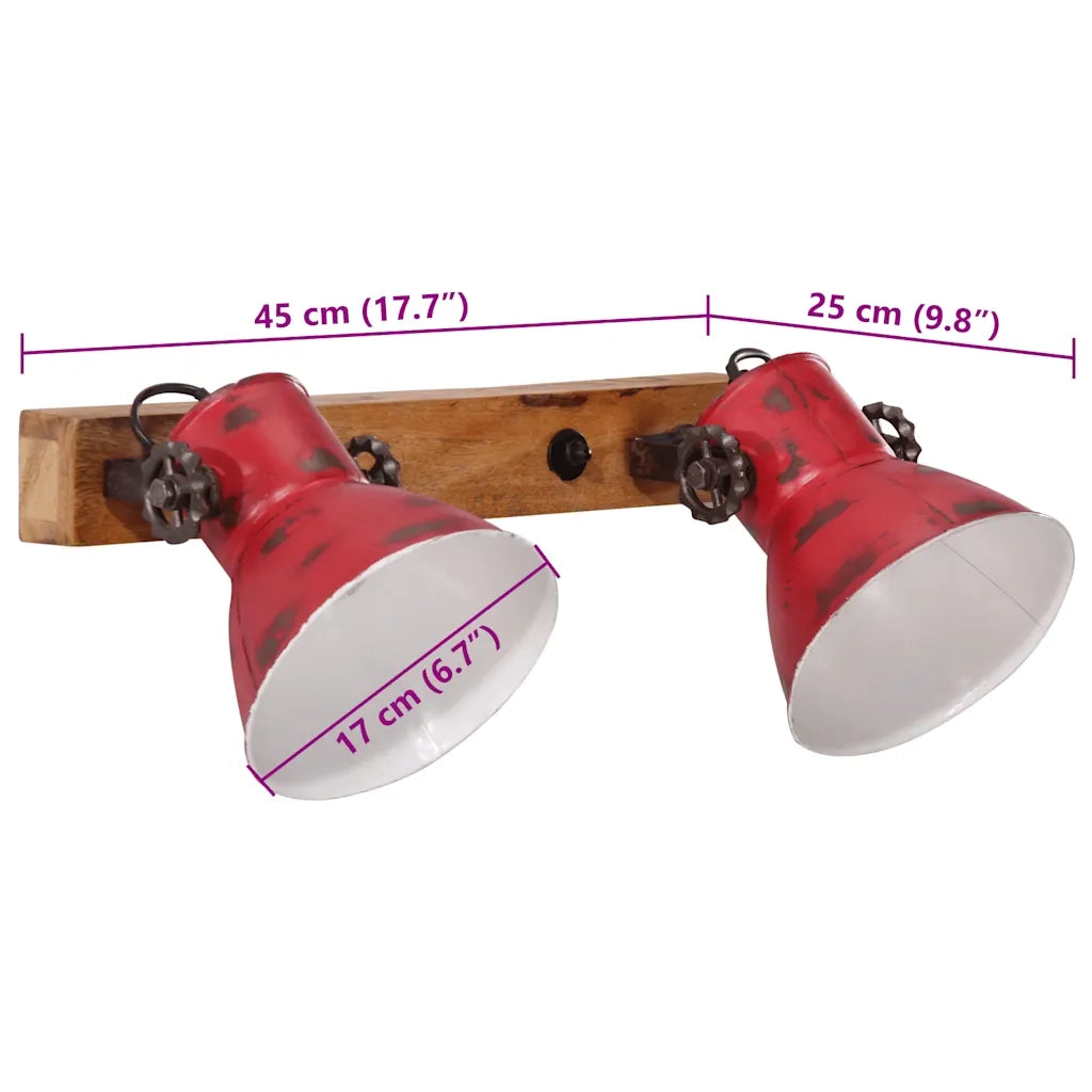 Lampada a Parete 25 W Rosso Anticato 45x25 cm E27 CFW6692700