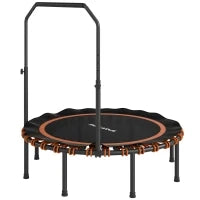 Trampolino Fitness con Maniglione Regolabile, in Acciaio e Plastica, Arancione