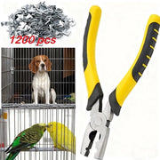 Clip di fissaggio per gabbie 1200 pezzi - Clip di fissaggio automatico - Pliers in metallo - Fissaggio per gabbie - Resistenti allo shock - Materiale duraturo