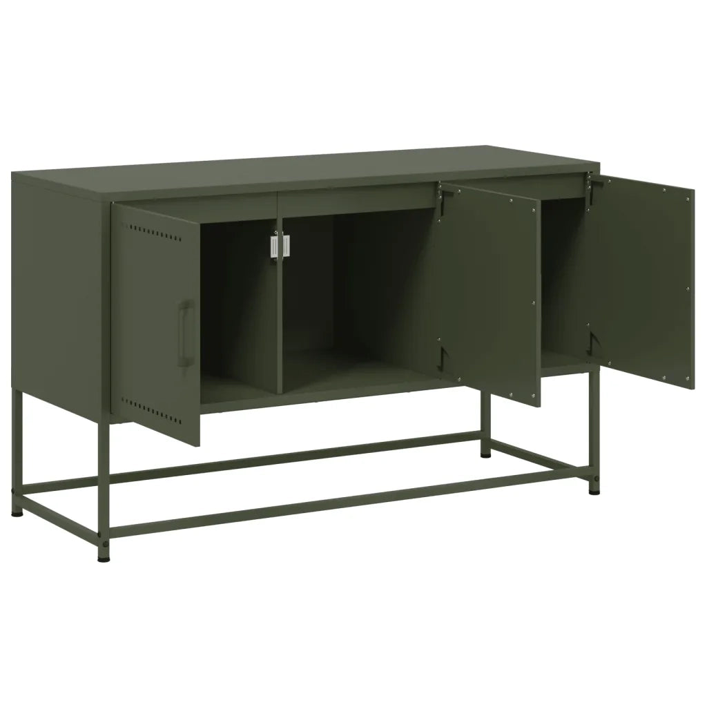 Mobile TV Verde Oliva 100,5x39x60,5 cm in Acciaio