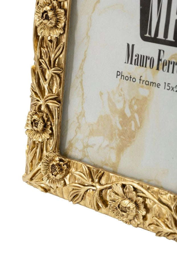 Cornice Poppy 19,8x2x25 cm in Resina e Vetro Oro