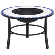 Caminetto mosaico 68 cm ceramica blu e bianca 02_0005980