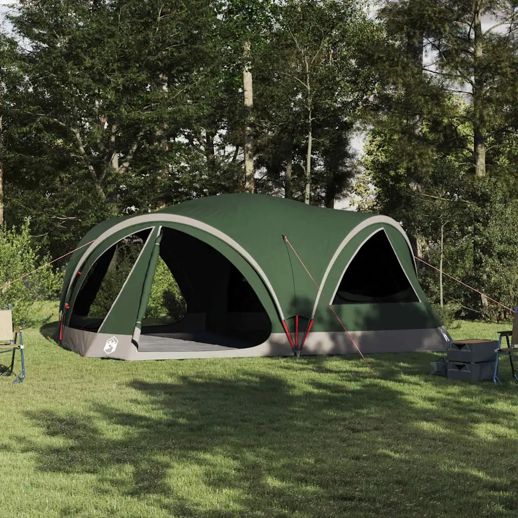Tenda per famiglie 10 persone-Tenda da campeggio Verde e Grigio 460 x 430 x 214 cm