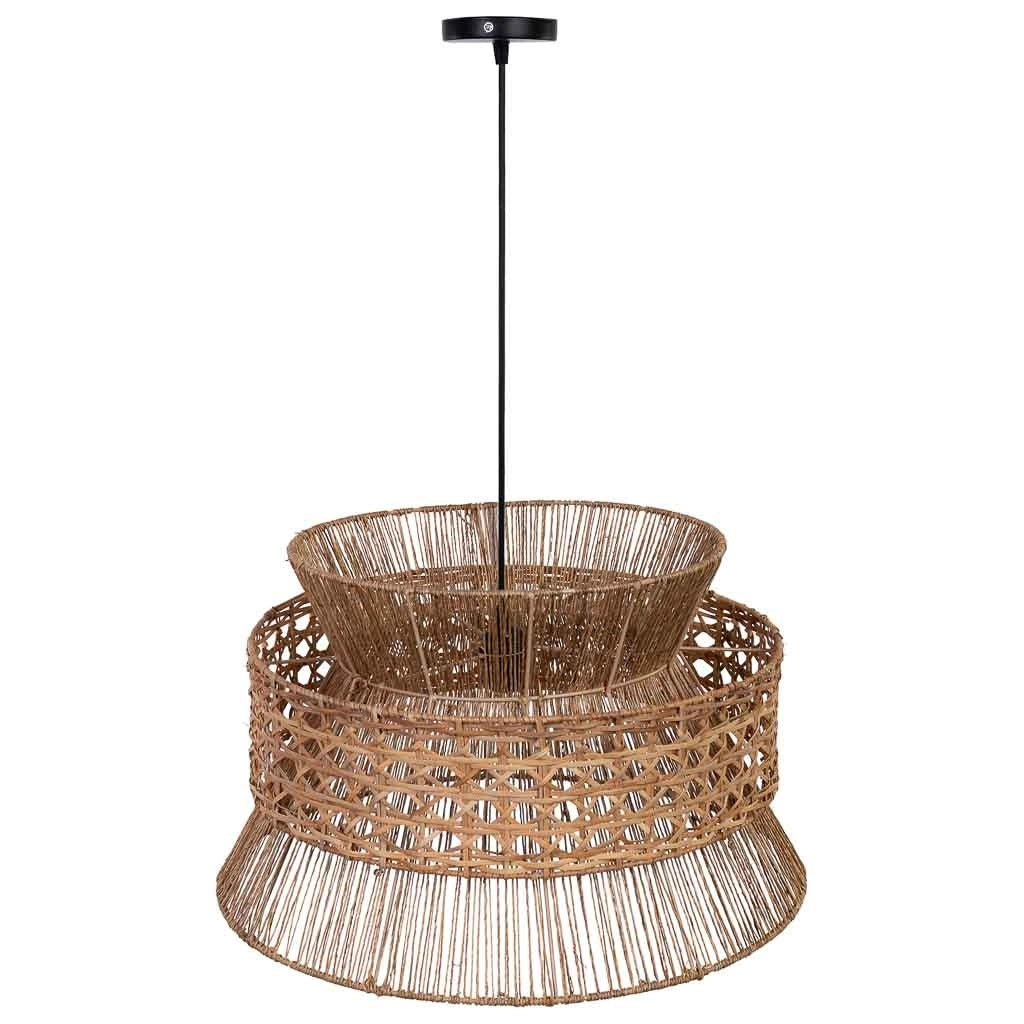 Lampada da soffitto in rattan e juta marrone D50x33h cm