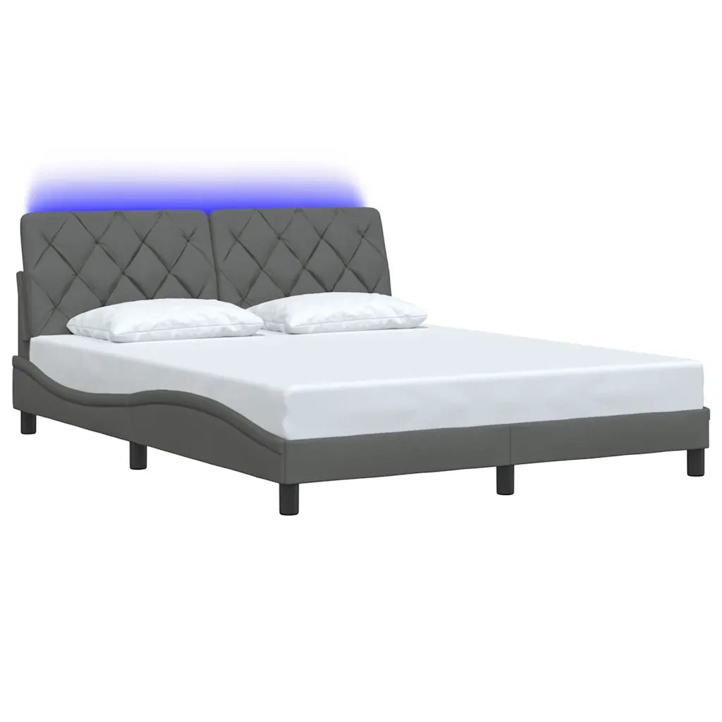 Giroletto con LED senza Materasso-Struttura Letto 160x200 cm Tessuto 898577