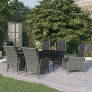 Set Mobili da Pranzo per Giardino 7 pz Grigio Chiaro cod mxl 41199