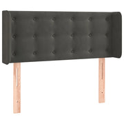 Testiera | Testata ad Orecchio Grigio Scuro 93x16x78/88 cm in Velluto