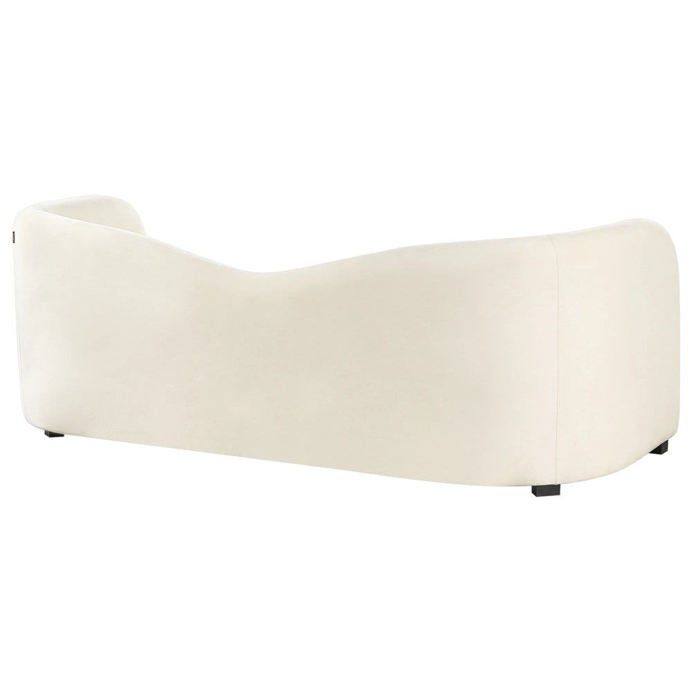 Divano Velluto Bianco 3 Posti Forma Curva Design Contemporaneo Mobili Soggiorno Moderni