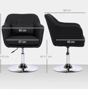 Poltrona lounge ULEVR girevole 360¡ã regolabile in altezza con braccioli e cuscino lombare, nera
