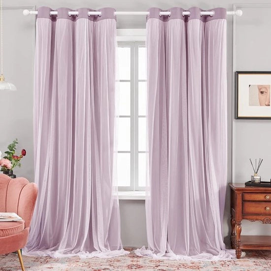 Gordini - Semi-trasparenti - Termici - Flanellati - 2 ST - 140 x 260 cm - Rosati