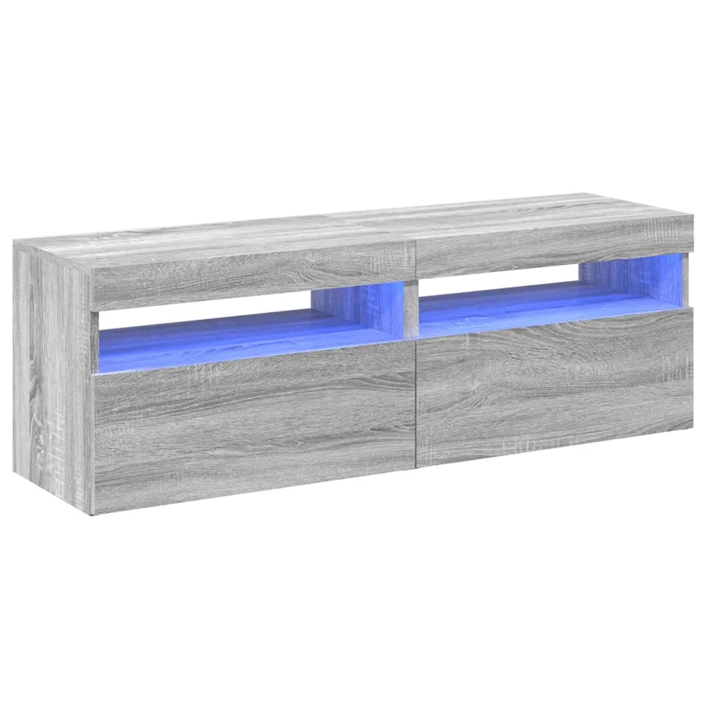 Mobili TV con Luci LED 2 pz Grigio Sonoma 60x35x40 cm 815681