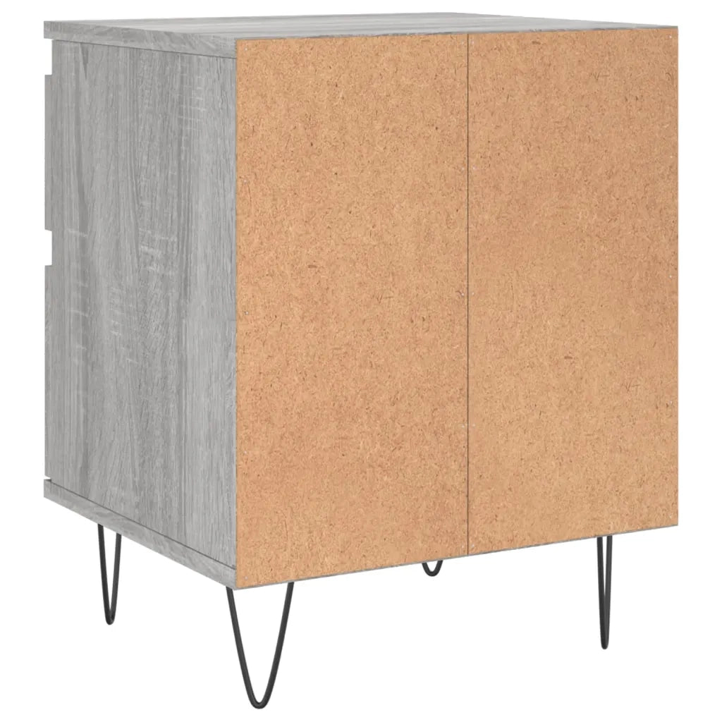 Set di 2 Comodini | Armadio da Notte | Mobiletto da notte Grigio Sonoma 40x35x50 cm in Legno Multistrato