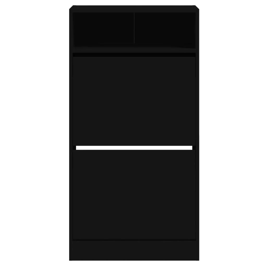 Scarpiera mobile contenitore per scarpe mobile per ingresso/corridoio/soggiorno 60 x 34 x 116 cm legno ingegnerizzato nero 02_0021995