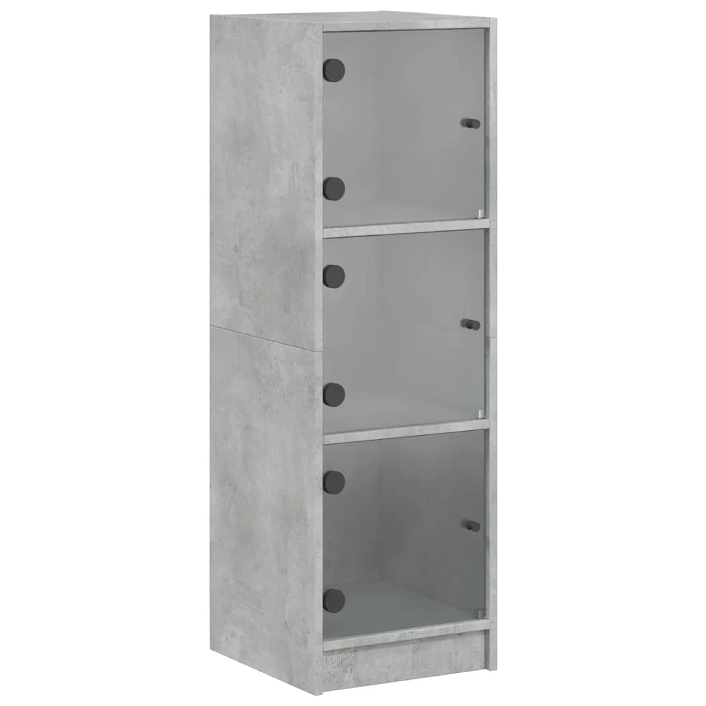 Credenza cassettiera mobile contenitore organizer cucina soggiorno salotto con ante in vetro 35 x 37 x 109 cm grigio 02_0030118