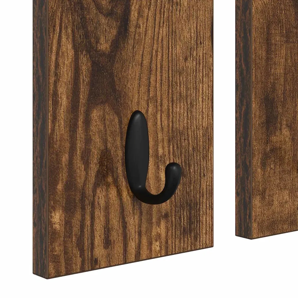 vidaXL Appendiabiti a muro con lo scaffale Rovere fumo 85 x 10 x 45 cm