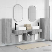 Set di mobili per il bagno 5 pz Sonoma grigio 3405979