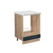 Mobile per forno da incasso Fame-Line Blu scuro lucido/Rovere dorato 60 cm, PL Marmo Vicco