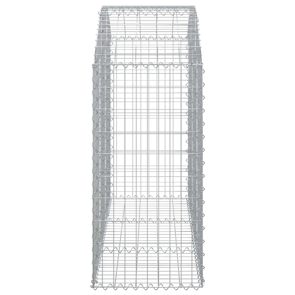 Cesto gabbione recinzione a gabbia muro di contenimento ad arco 150 x 50 x 100/120 cm ferro zincato argento 02_0039980