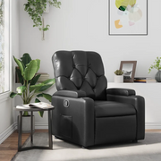 Divano Sedia-Poltrona Reclinabile Nera in Similpelle 329668