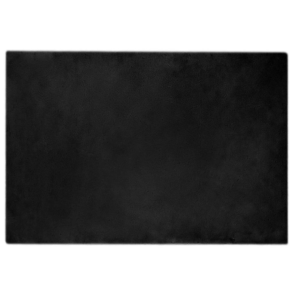 Tappeto del soggiorno | Tappeto antiscivolo in sintetica di coniglio OLITE Nero
